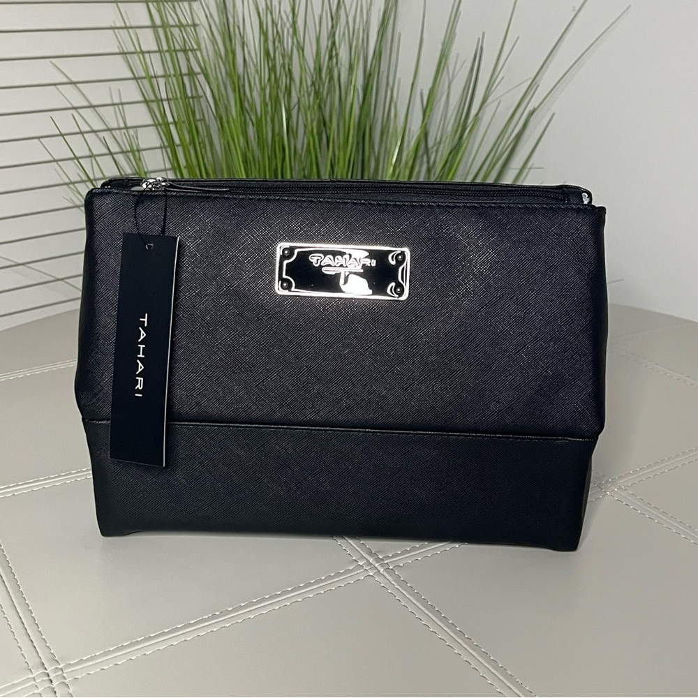 Tahari Black Toiletry Bag Sleek and Versatile